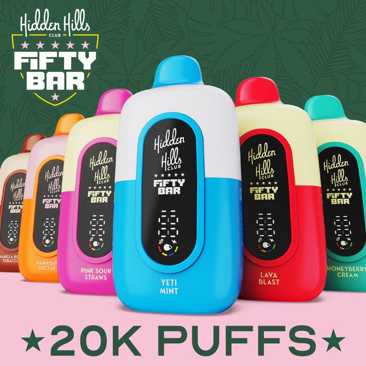 Hidden Hills x Fifty Bar 20000 Puff Disposable - Dad Vape