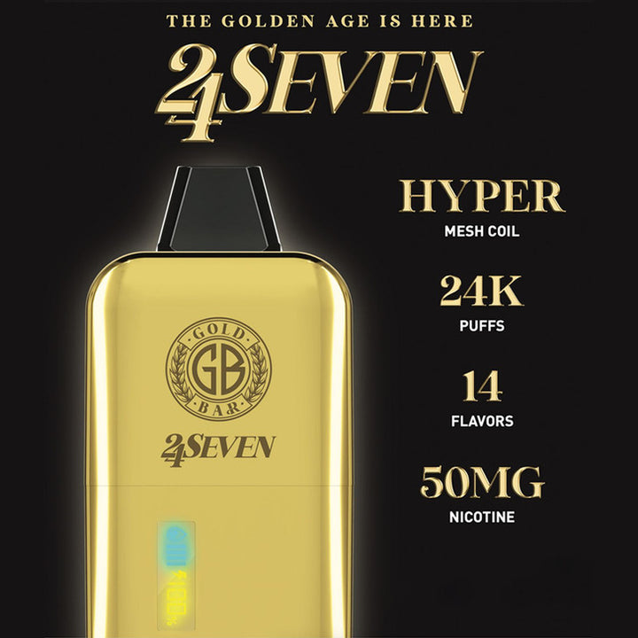 Gold Bar 24Seven 24,000 Puff Disposable - Dad Vape